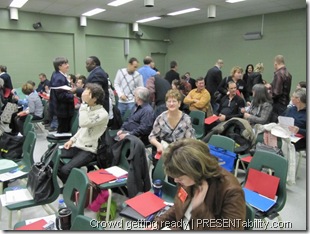 Crowd getting ready for Toastmasters Leadership Session - PRESENTability.com