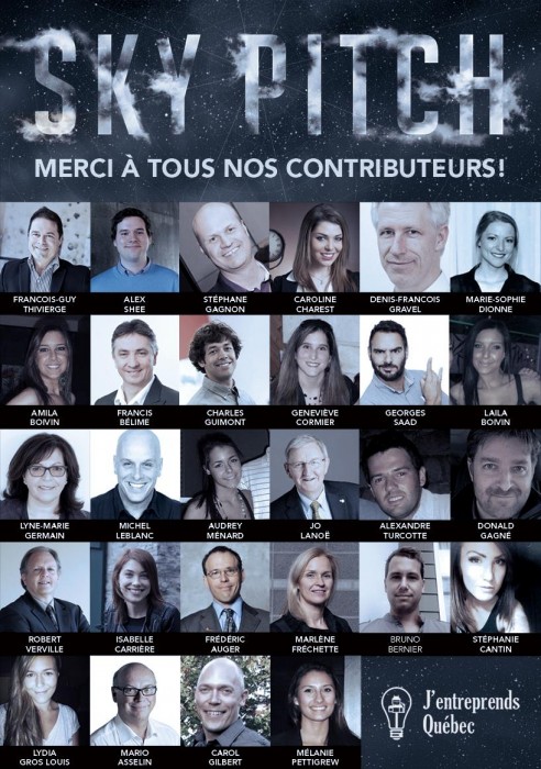 Affiches de l'ensemble des contributeurs au concours SkyPitch - dont Denis François Gravell
